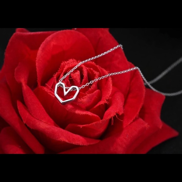 Sterling Silver Open Heart Necklace - Picture 6 of 8